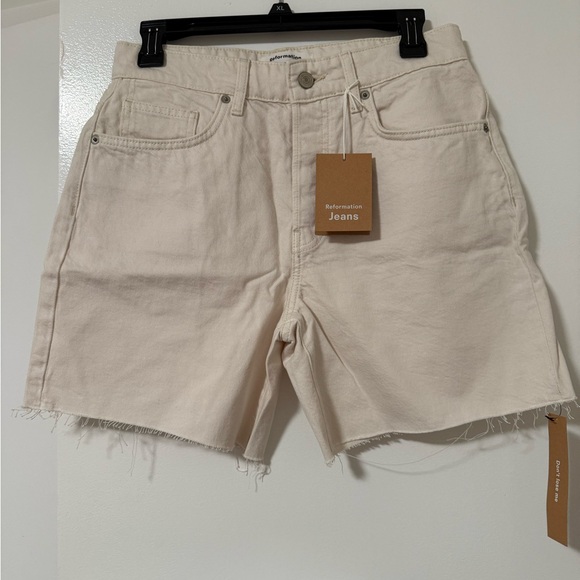 Reformation Pants - Reformation Cream Jean Shorts